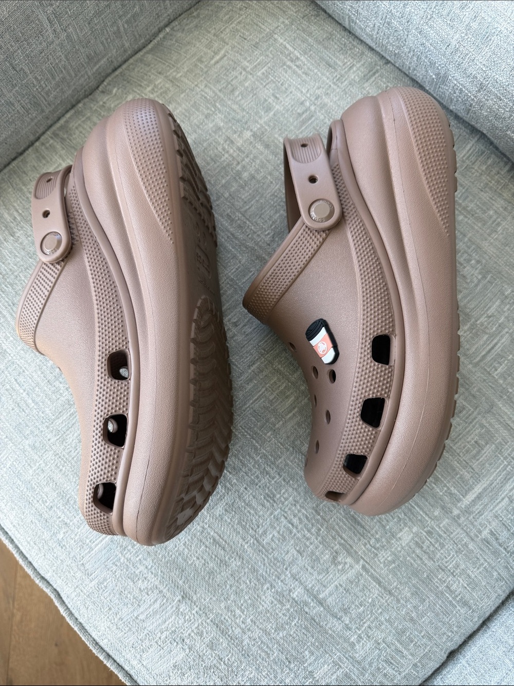 Crocs Classic Crush Slide in Latte Women's Size 10 Men's Size 8 Chunky Platform - Picture 3 of 13